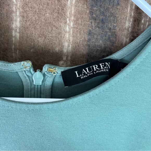 LAUREN RALPH LAUREN Dress 16 Faux-leather Double Buckle Sleeveless Fit and Flare - Picture 11 of 15